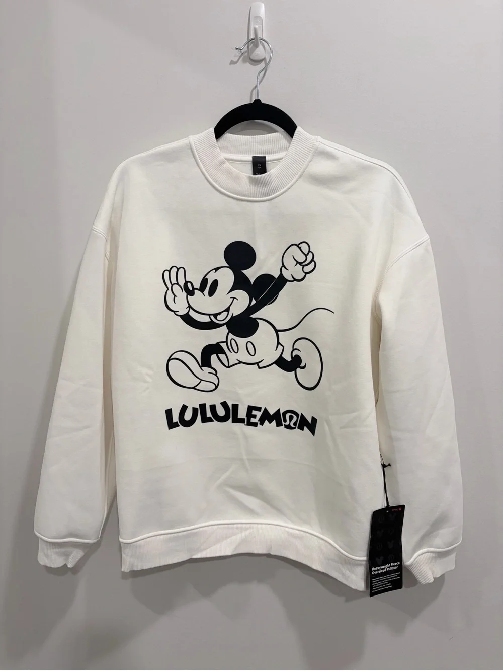 Disney × Lululemon Mickey Mouse Oversized Pullover Sweatshirt - White / Size XS